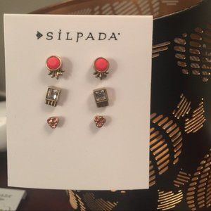 KRP0032 Silpada Color Riot Post Earrings, set of 3
